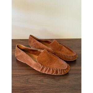 Flattered Bon Bon Loafer in Cognac Suede Crafted in Spain Sz 40 EUC